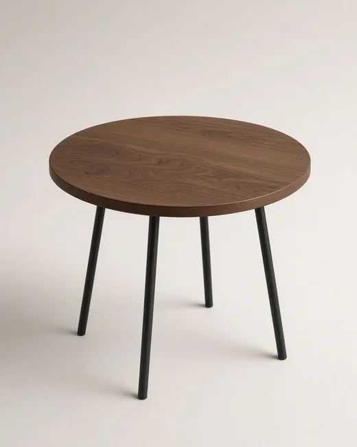 Walnut Round Side Table