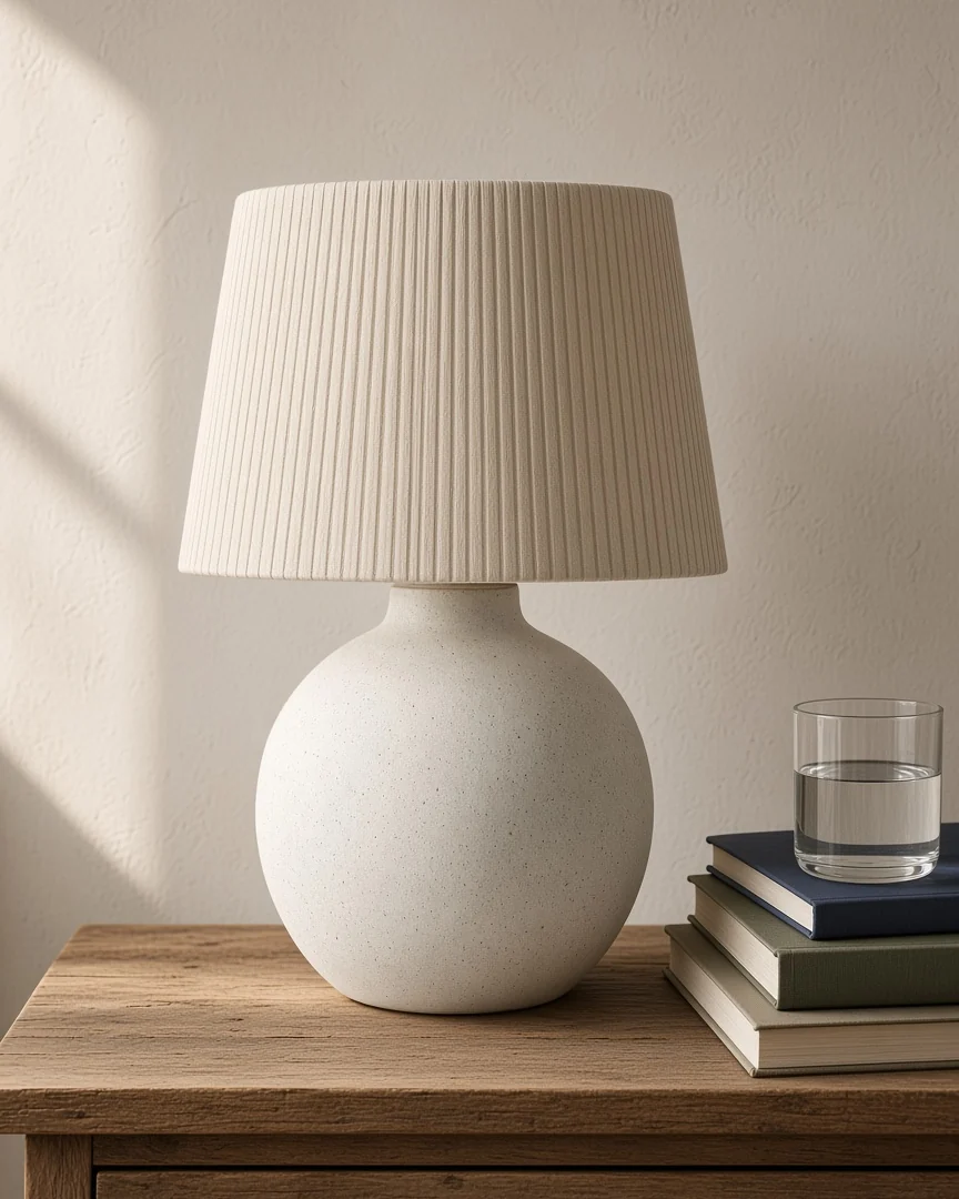 Stoneware Table Lamp, in a room setting